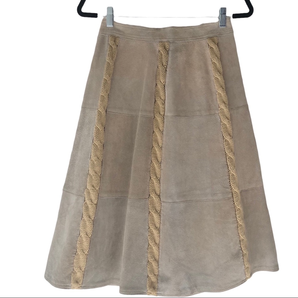 Vintage Ms. Today Crochet Suede Skirt Size 12 - Picture 1 of 11